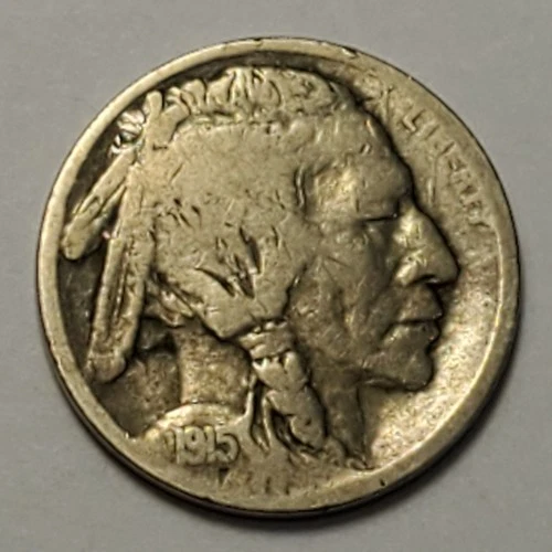 #3 nicer low mintage Very Good++ 1915 S Buffalo Head Nickel