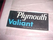 1966 Plymouth Valiant Glovebox Owners Manual Original