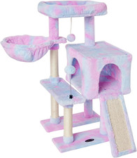 Rainbow Cute Cat Tree Tower for Indoor Cats Condo with Sisal Scratching Posts Ju
