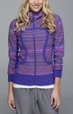 Lululemon Scuba Hoodie II Space Dye Twist Printed Iris Flower Grapefruit Size 6