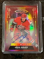 Jack Drury Stature Auto Red 34/35 #190 2021-22 Upper Deck READ NOTES [G023]