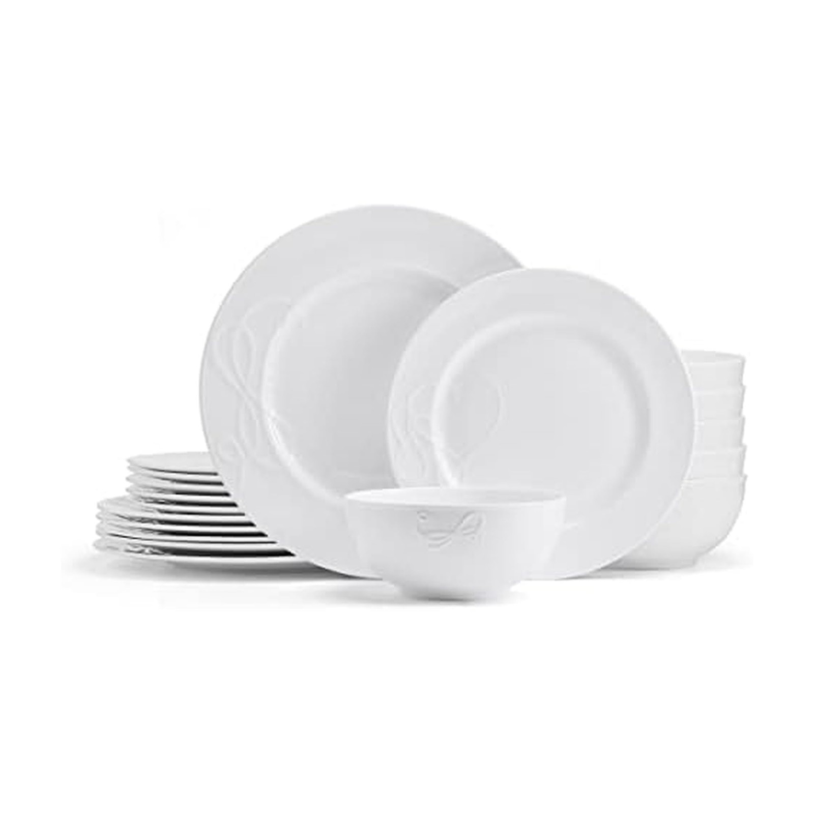 Mikasa Love Story White Chip Resistant 18 Piece Dinnerware S