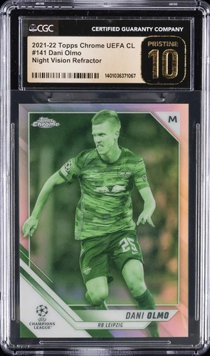 2021 TOPPS CHROME UEFA CL NIGHT VISION #141 DANI OLMO CGC 10 PRISTINE