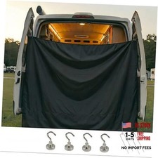 7x6 ft Van Privacy Curtain in Cab, Rear Door Shower Curtain with 4 Pack Black