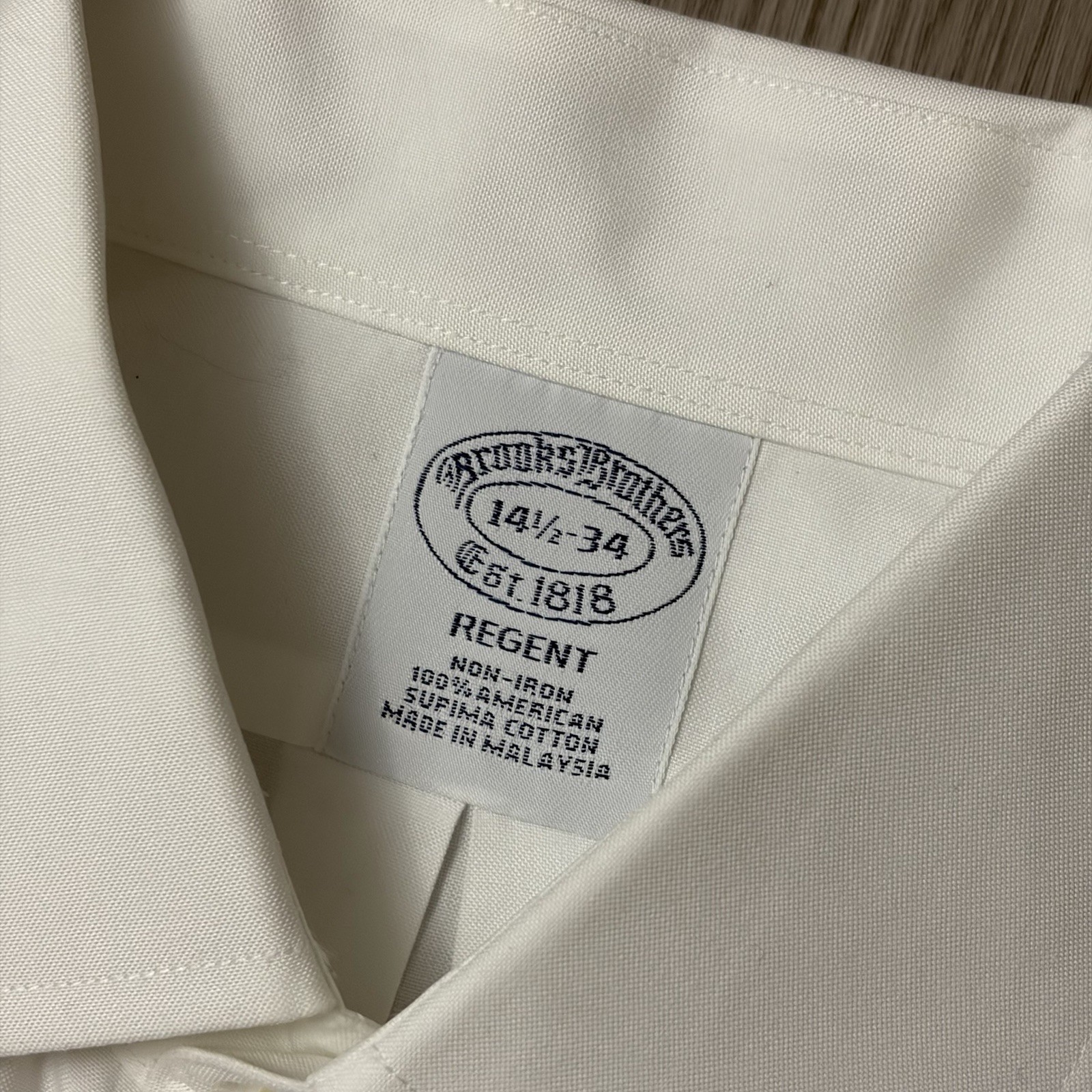 Brooks Brothers Regent Fit White Dress Shirt 14.5-34 thumbnail 4