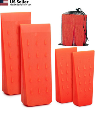 UNCO- Tree Felling Wedges with Spikes, 4Pack, 5.5'' & & 8'', 4 pcs, Orange
