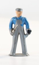 Barclay Manoil Train Conductor Carrying Tools Lead Figure 1950s Vintage Lead Toy