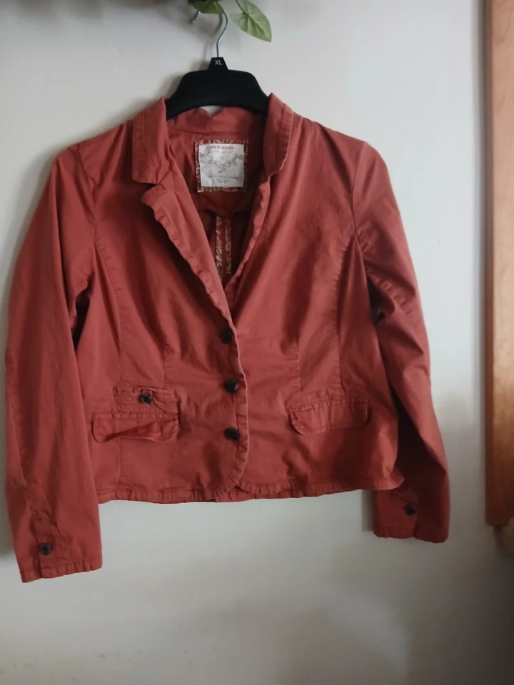 Jaqueta Sonoma Youth Girls tamanho XL curta laranja queimado botão frontal manga longa - Imagem 2 de 4