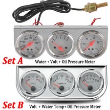 52mm 3 In 1 Car Auto Gauge Kit Stainless Steel Triple Auto Dashboard Gauge Set 52mm 3 In 1 Car Auto Gauge Kit Stainless Steel Triple Auto Dashboard Gauge Set