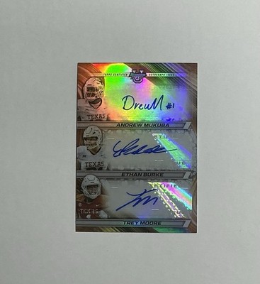 2024 Bowman U Best Texas Longhorns  Triple Auto  RC Mukuba/Burke/Moore #09/10