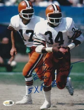 GREG PRUITT CLEVELAND BROWNS 5 X PRO BOWL  JSA AUTHENTICATED  ACTION SIGNED 8x10
