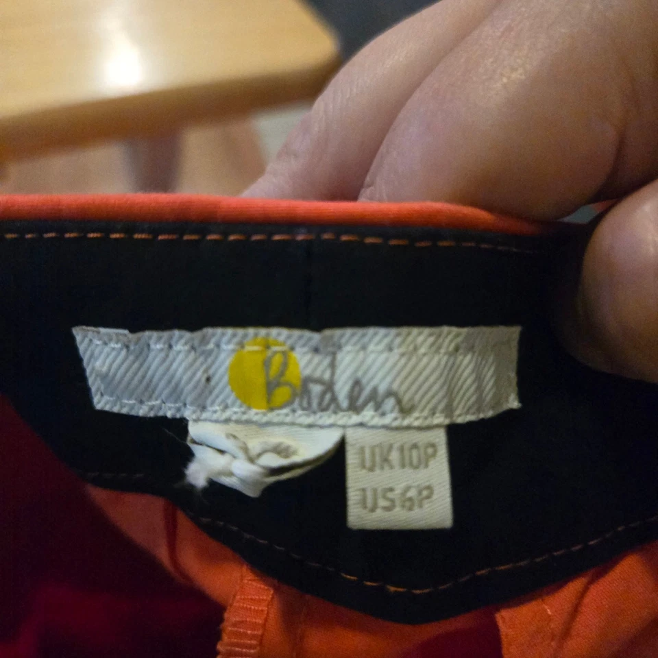 Boden Women’s Petite Size 6P Coral Red Ankle Pants Cotton Blend - Image 3 of 4