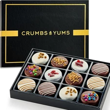 Holiday Christmas Cookies Gift Basket - 12 Gourmet Chocolate Covered Sandwich Co