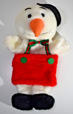 Santa's Best Snowman Hand Puppet - Vintage Christmas Holiday Plush