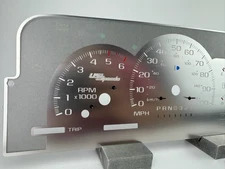 US Speedo White Font Stainless Steel Gauge Face for 95'-98' GM/Chevy Truck & SUV