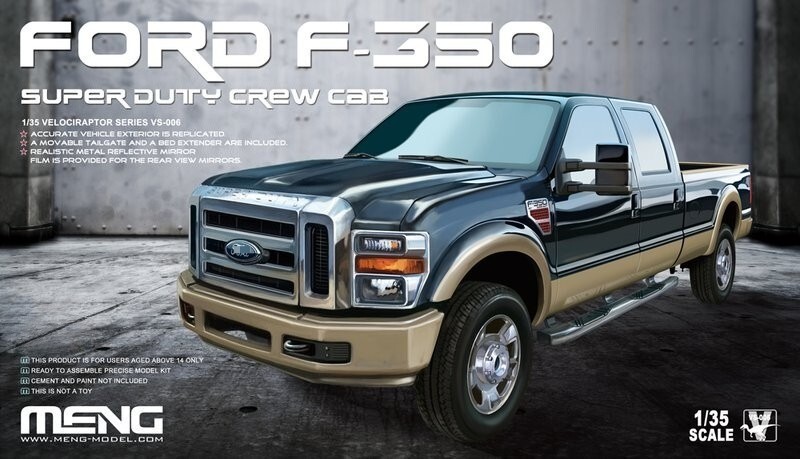 Meng Model VS-006 1/35 For Ford F-350 Super Duty Crew Cab Vintage Car Model