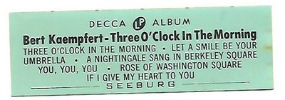 Bert Kaempfert, Three O'Clock In The Morning/You You You 33's Jukebox Label 