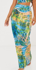 Plt pretty little thing multi coloured Abstract Maxi Skirt Size 6