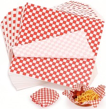 120PCS Deli Paper Sheets 12x12" Red Checkered Wax Paper Food Wrapping Grease