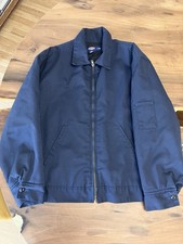Dickies Eisenhower Work Jacket Navy Blue Quilted Lined Zip Mens Large Free Ship
