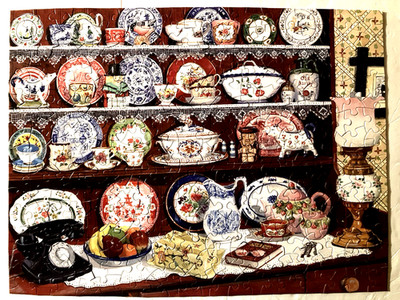 Bits and Pieces Puzzles 300 Large Piece Puzzle Grandma's China, Used Complete