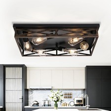 1-pack 6-light Ceiling Lightvintage Farmhouse Flush Mount Ceiling Light Fixture