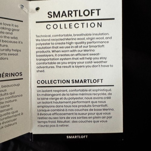 Smartwool Smartloft 120 Jacket Mens M Black Gray Wool Down Quilted NEW - Picture 13 of 17