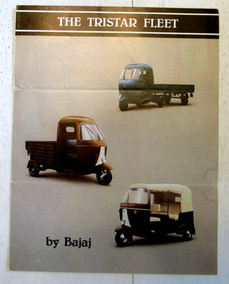 VTG BAJAJ The Tristar Fleet Dealer Sales Brochure Three Wheel Vehicle USA RARE