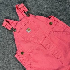 Carhartt Kids Pink Cotton Canvas Bib Overalls OX9712-G Size 24M 4411