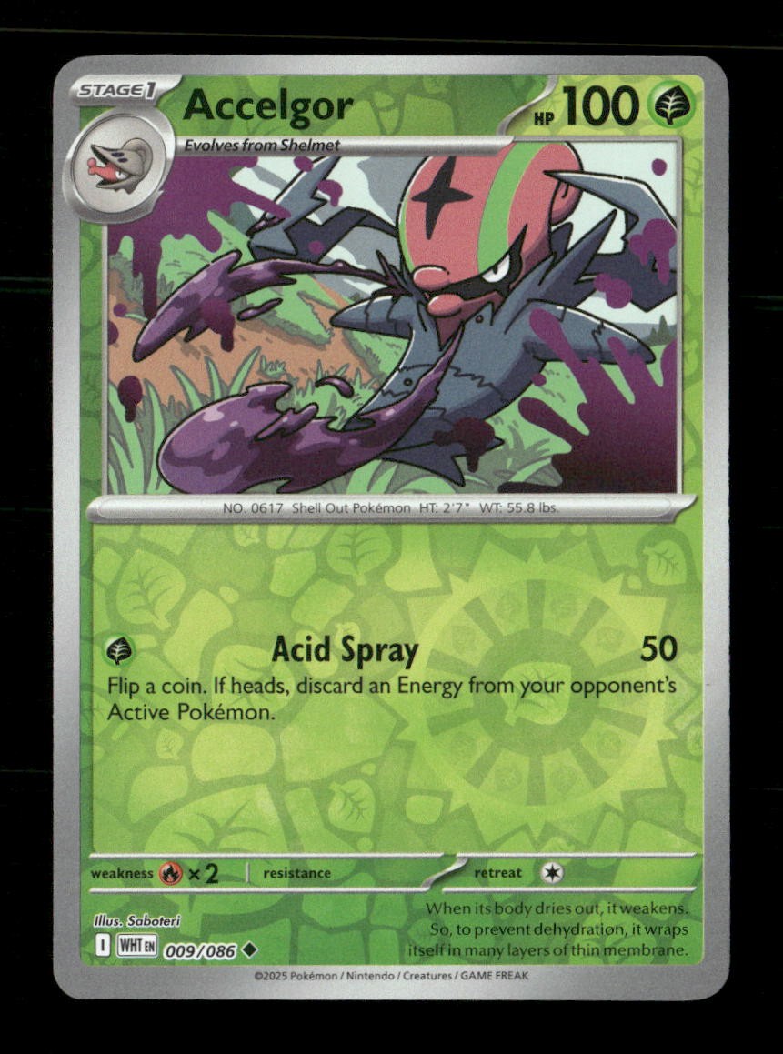 Accelgor 009/086 White Flare Reverse Holo NM/M Pokemon