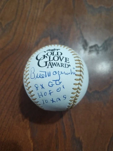 Bill Mazeroski Autographed Gold Glove Baseball W/ 3 inscriptions JSA