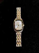 Vintage Armitron Diamond Now Ladies Two Tone Watch.8  Band,Watch Face Is 1  x.75  