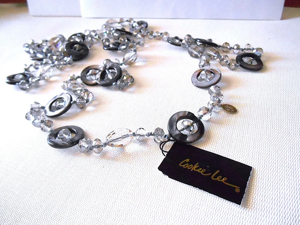 Nuevo collar de cuentas de cristal y concha Cookie Lee de una sola hebra Foto 2 de 4
