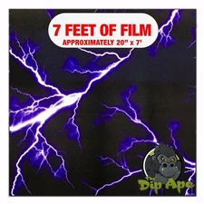 Hydrographic film Purple Lightning Thunder hydro dip dipping 7' x 20"