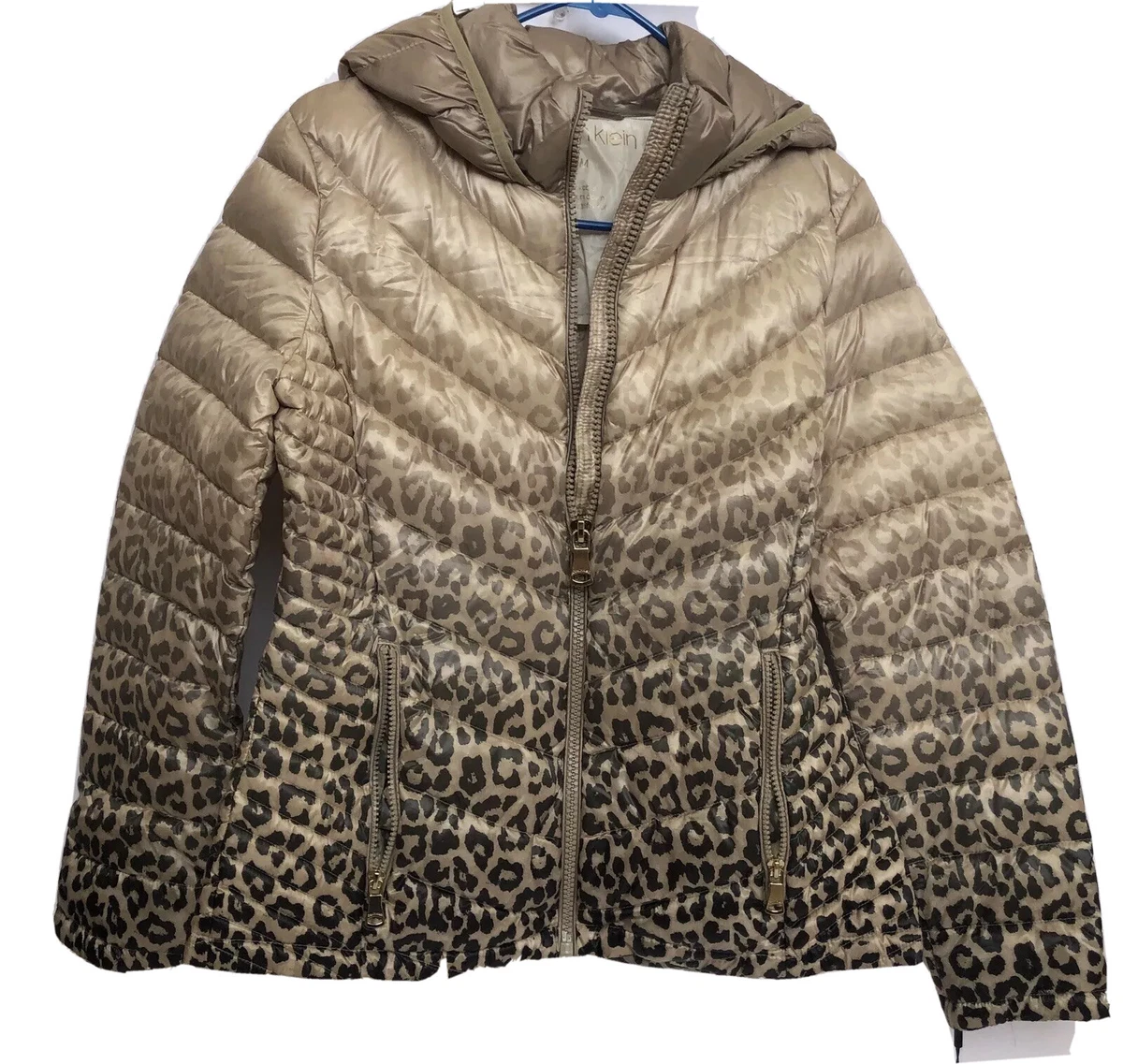 Calvin Klein Women Packable Down Jacket 7 F Warmth Factor M Animal
