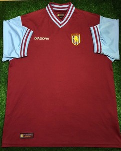 Aston Villa 2002 2003 Home Football Soccer Jersey Trikot Shirt Diadora Size Xl Ebay