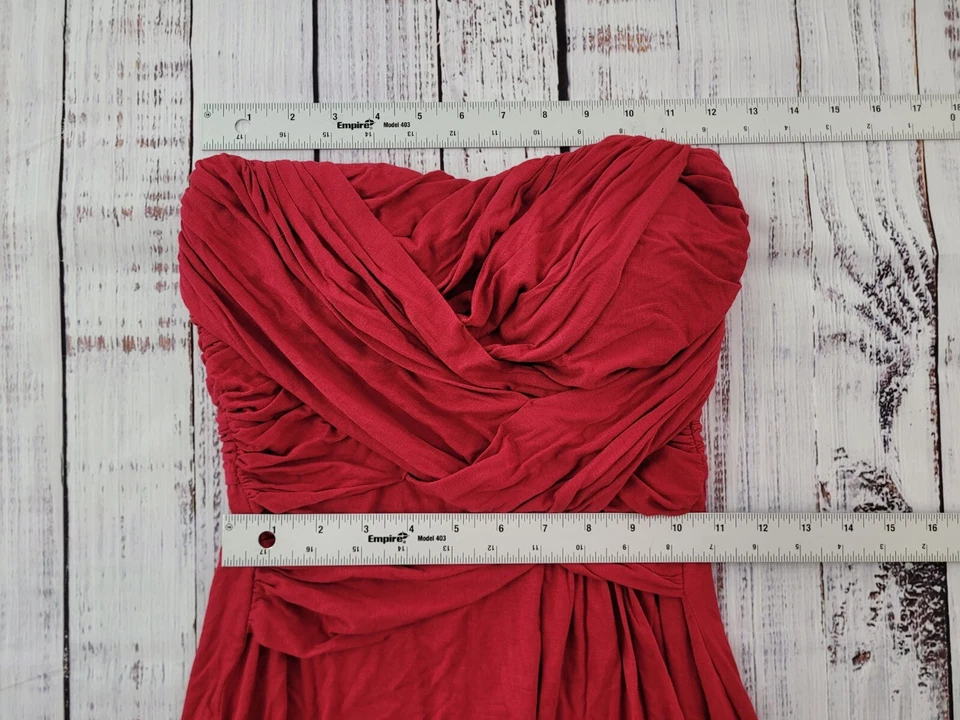 Nuevo con etiquetas Mini Vestido Katia Sin Tirantes Lápiz Labial Rojo Cóctel Talla S Foto 3 de 4