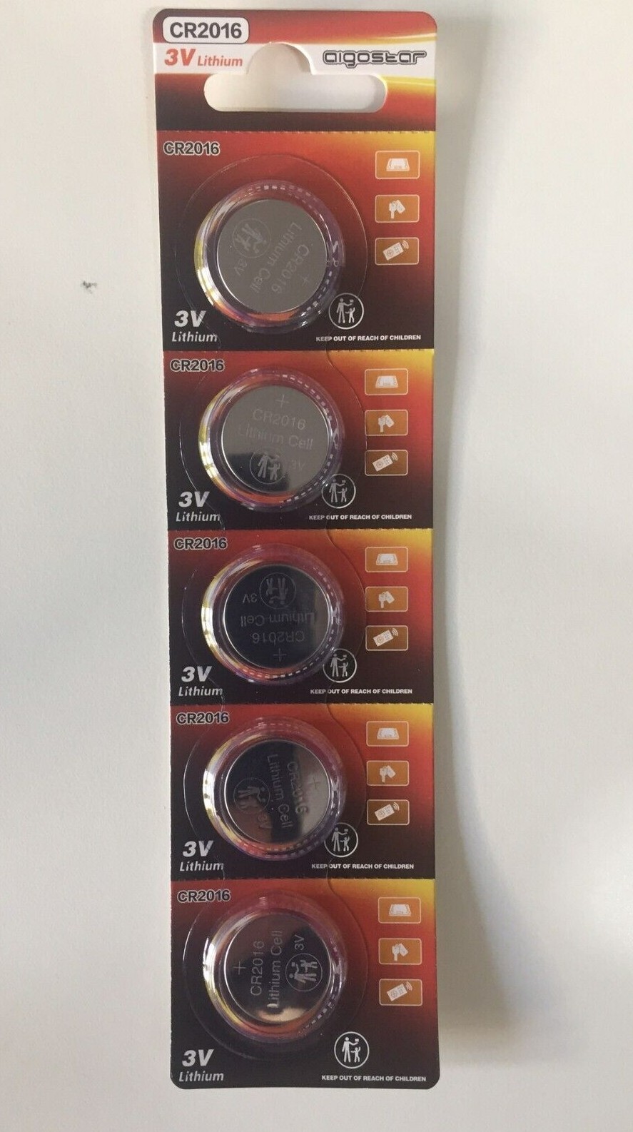 5 Button Batteries CR2016 3V Lithium Batteries Button Cell 3V Litium Cr 2016