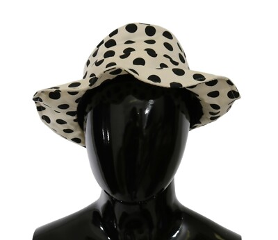 DOLCE & GABBANA Hat White 100% Cotton Polka Dot Design  display picture 3