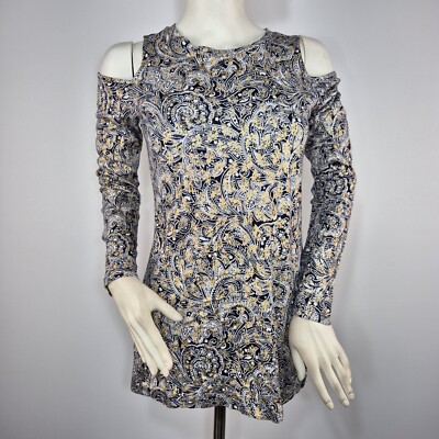 Michael Michael Kors Women's Tunic Top Size S Metallic Gold Cold-shoulder NWT 19
