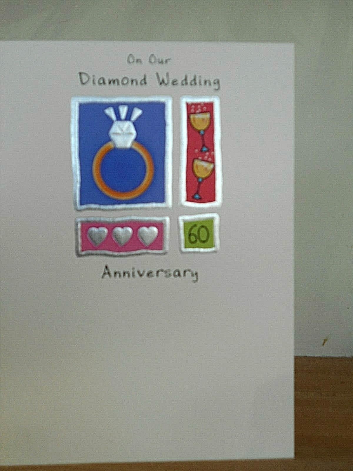 An unserem diamantenen Hochzeitstag ~ Karte zum 60. Geburtstag Kostenloser Versand