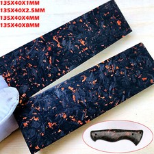 2X Marbled Carbon Fiber Copper powder Resin Knife Handle Material Blanks Supply