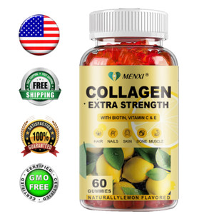 Gommies de collagène hydrolysées avec biotine, vitamine C et E - Force supplémentaire 60 Gummies
