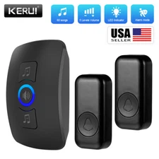 Waterproof Wireless Doorbell Adjustable Volume 1000FT Plugin Receiver 60 Chime