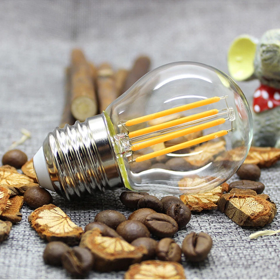 E26 LED Light Bulbs G45 Dimmable Globe Chandelier Bulb Soft White 60W Equivalent - Image 3 of 4