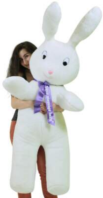 Personalized Giant Stuffed Bunny 60 Inch Soft Big Plush 5 Foot