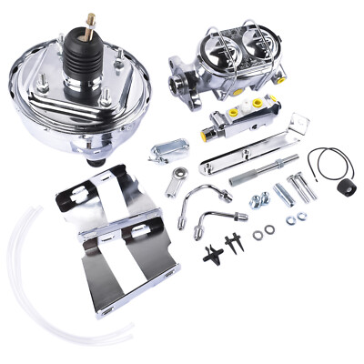 8'' Chrome Power Brake Booster Conversion Kit for Chevrolet Impala Biscayne 58-64