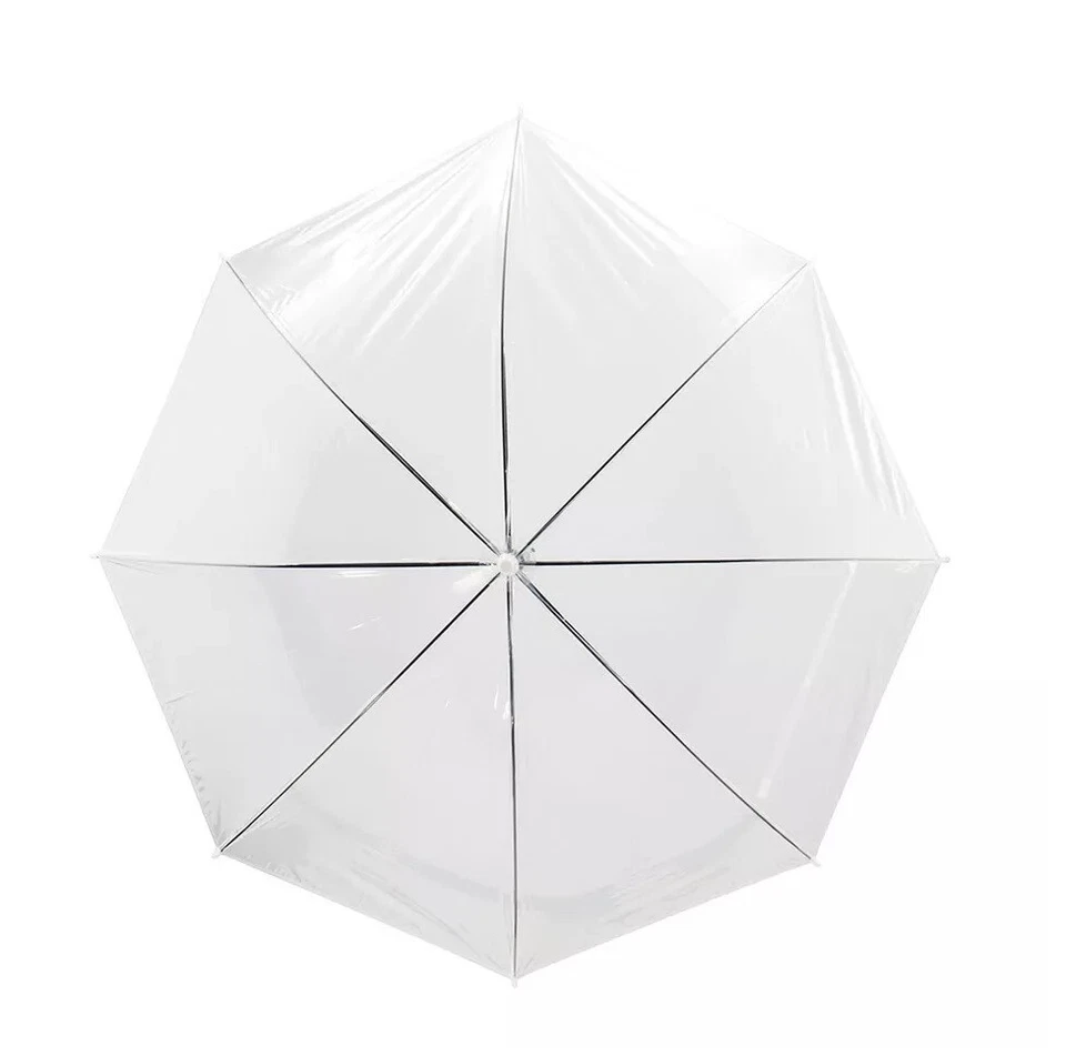 Ombrello Trasparente Evento Sposa Damigella Wedding Apertura Automatica Pioggia - Immagine 4 di 4