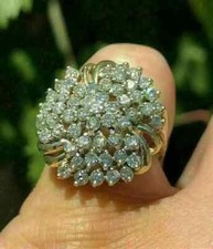 2Ct Round Cut Lab Created Diamond Women's Engagement Ring 14K Yellow Gold Finish