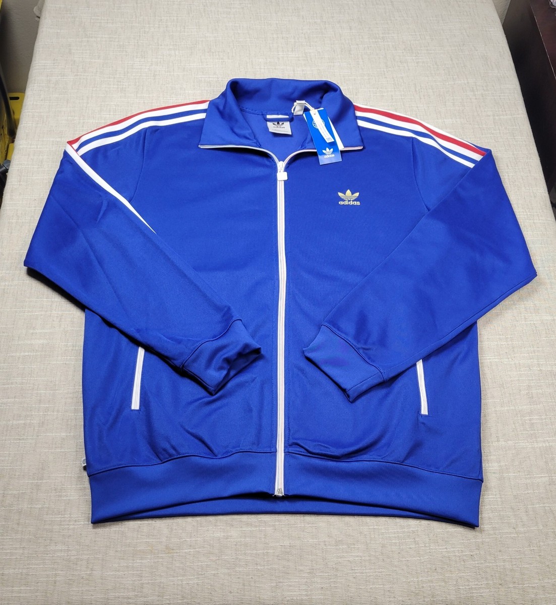 ADIDAS Beckenbauer Track Jacket 2XL Mens Blue Gold Red White FB